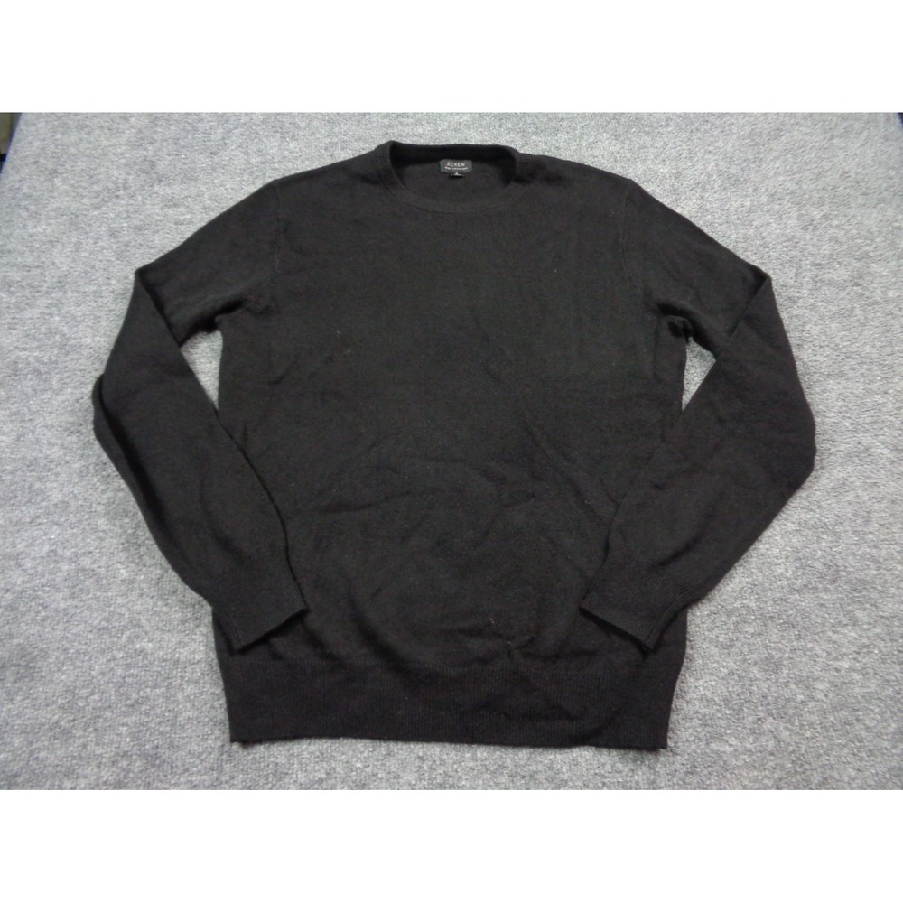 J Crew Sweater Mens S Black 100% Cashmere Crewneck Pullover Knit Classic Preppy